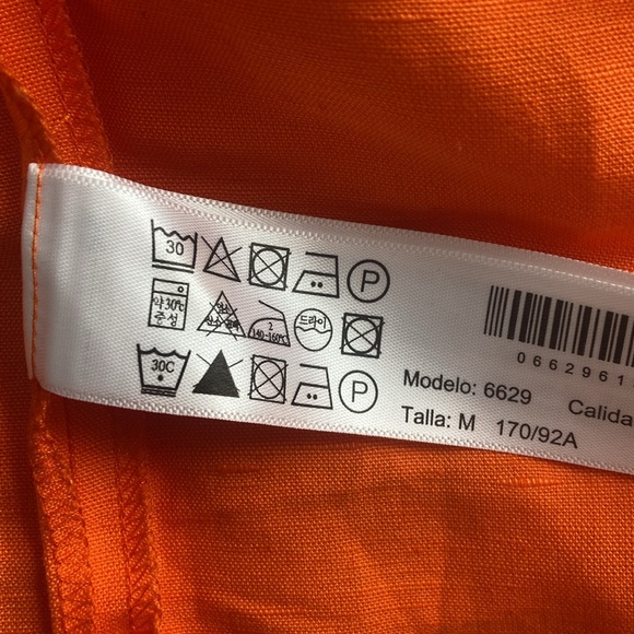 MASSIMO DUTTI linen dress. Strappy Linen Blend Dress With Slit - Picture 8 of 8